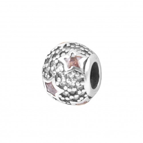 Talisman Lucky Stars Argint S925 cu cristale zirconiu argintiu/roz