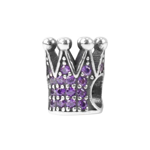 Talisman coroana mov Argint S925 cu cristale zirconiu