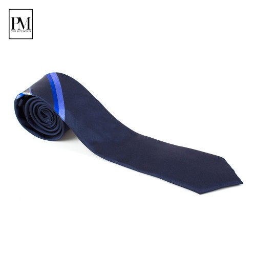 Cravata barbati Pami cu dungi colorate, B517-238D-3, Bleumarin