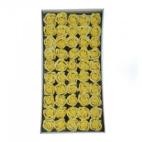 Set de 50 Trandafiri de Sapun Parfumate PAMI, FS1021-135-1.2, Galben, 6 cm