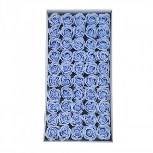 Set de 50 Trandafiri de Sapun Parfumate PAMI, FS1021-135-1.4, Bleu, 6 cm
