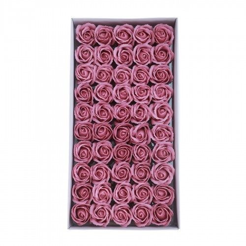 Set de 50 Trandafiri de Sapun Parfumate PAMI, FS1021-135-3.2, Roz, 6 cm