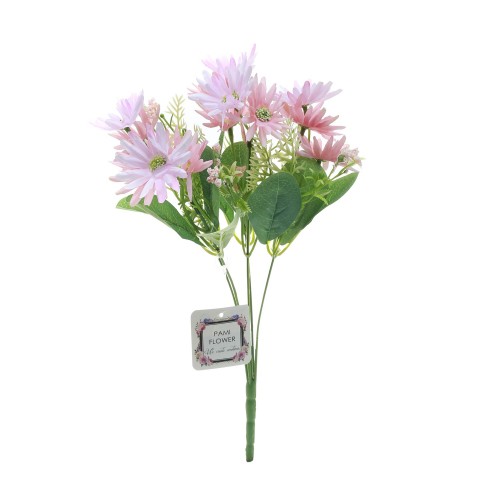 Buchet 5 crizanteme artificiale PAMI, F1021-14, 34cm