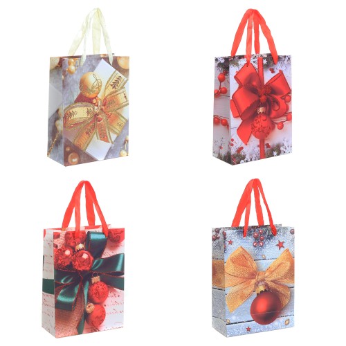 Set 4 pungi cadou pentru Craciun, PAMI, PM-0722-34, 24x18x8 cm, Multicolor